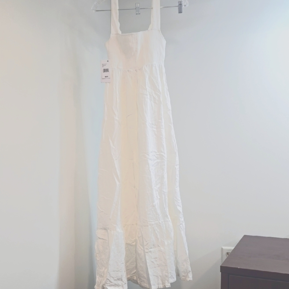 Hurley Cream Sleeveless Square Neck Maxi Sundress